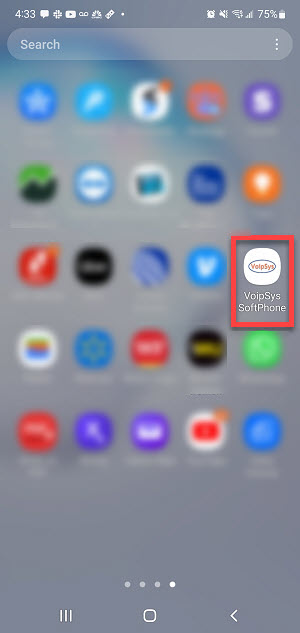 Image: Locate VoipSys phone app